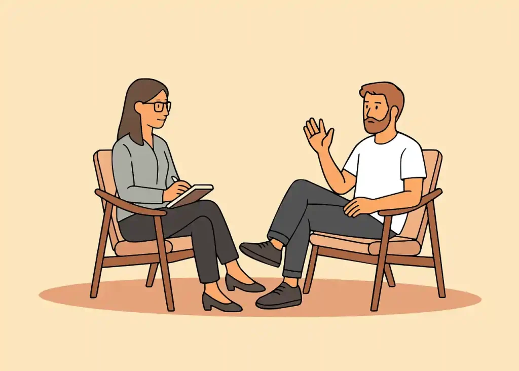 Person reflecting in therapy - Can you recommend local recovery clinics that specialize in cbt for addiction and offer