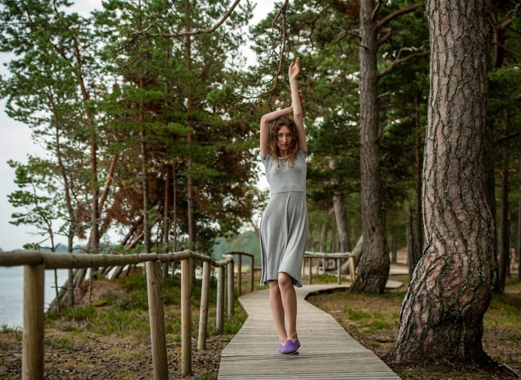 person doing morning recovery routine outdoors in Australia