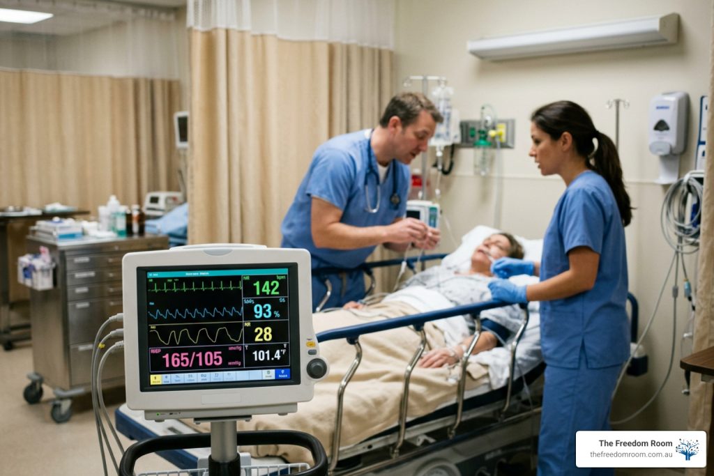Emergency clinical monitoring of heart rate and autonomic instability