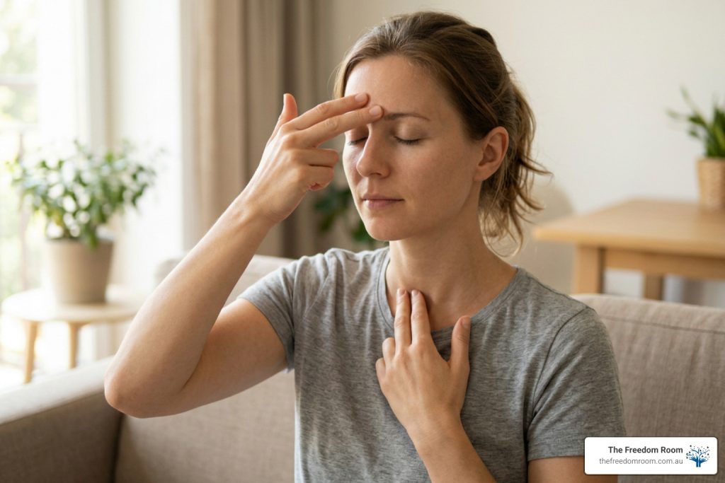 The 9 core EFT acupressure points on the face and upper torso